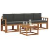 vidaXL Set di divani da esterno con cuscino 5 pcs Naturale e Antracite