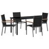 vidaXL Set da Pranzo per Giardino 5 pcs Nero