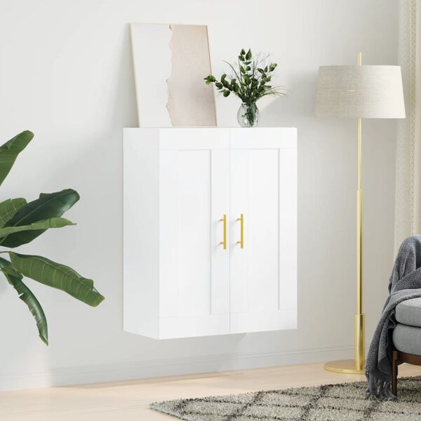 vidaXL Mobile a Parete Bianco 69,5x34,90 cm in Legno Multistrato