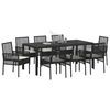 vidaXL Set da Pranzo per Giardino 9 pcs Nero polyrattan