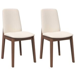 vidaXL Sedie da Pranzo con Cuscini 2pz Marrone Legno Massello di Hevea