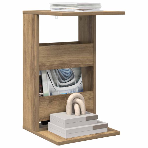vidaXL Tavolo laterale Rovere artigianale 40 x 35 x 60,5 cm