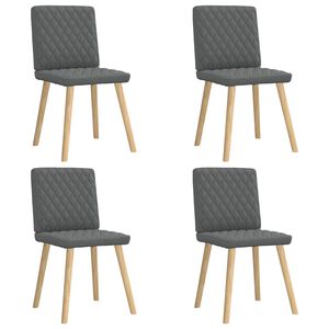 vidaXL Sedie da Pranzo 4 pz Grigio Scuro in Tessuto