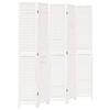vidaXL Divisorio Ambienti 5Pannelli Bianco Legno Massello di Paulownia