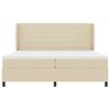 vidaXL Letto a molle con materasso Crema 200 x 200 cm Tessuto
