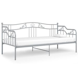 vidaXL Telaio Divano Letto Grigio in Metallo 90x200 cm
