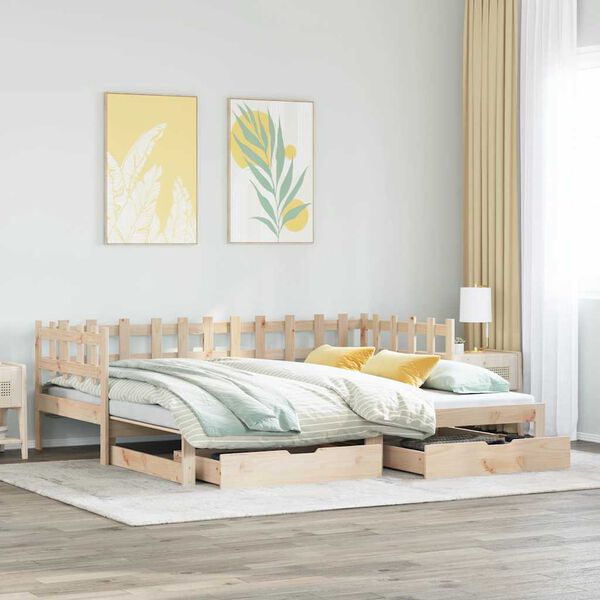 vidaXL Divano Letto Estraibile con Cassetti senza Materasso 90x190 cm