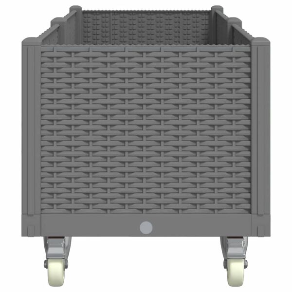 vidaXL Fioriera Giardino con Ruote Grigio Chiaro 160x50x54 cm PP