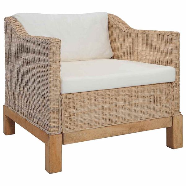 vidaXL Set di Divani 2 pz con Cuscini in Rattan Naturale