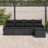 vidaXL Set Divano da Giardino con archiviazione 5 pcs Nero polyrattan