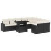 vidaXL Set Divani da Giardino 10pz con Cuscini in Polyrattan Nero