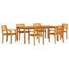 vidaXL Set da Pranzo per Giardino 7 pz Marrone