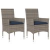 vidaXL Sedie da Giardino con Cuscini 2 pz Grigie in Polyrattan