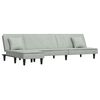 vidaXL Divano Letto a L Grigio Chiaro 255x140x70 cm in Velluto