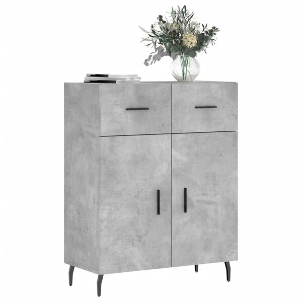 vidaXL Credenza Grigio Cemento 69,5x34x90 cm in Legno Multistrato