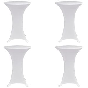 vidaXL Coperture Verticali per Tavolo 4 pz &Oslash;70 cm Bianco Elastico