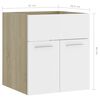 vidaXL Mobile Sottolavabo Bianco Rovere Sonoma 41x38,5x46 Multistrato