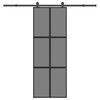 vidaXL Porta Scorrevole Ferramenta 76x205 cm Vetro Temperato Alluminio