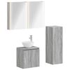 vidaXL Set di mobili per il bagno 4 pz Sonoma grigio
