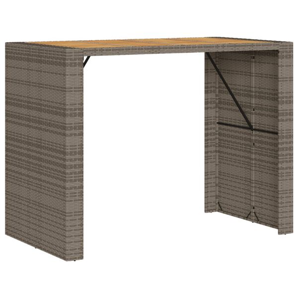 vidaXL Tavolo Bar da Giardino Piano in Acacia 145x80x110 cm Polyrattan