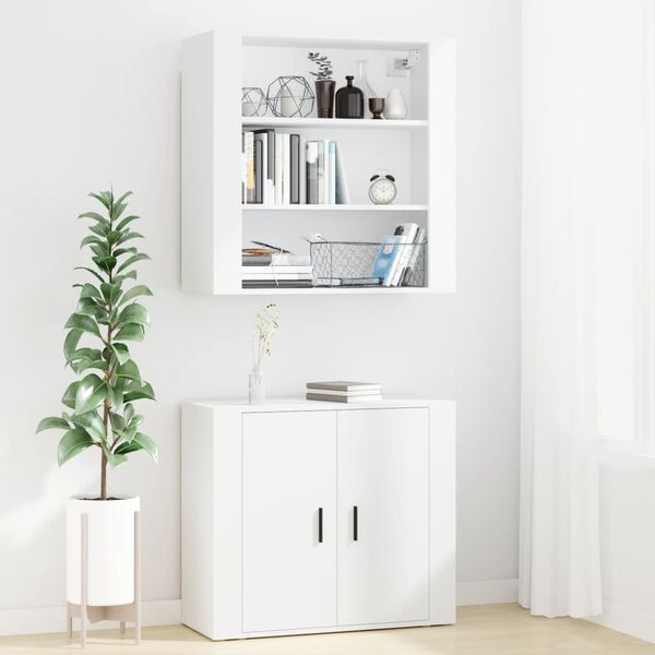 vidaXL Credenza Bianca in Legno Multistrato