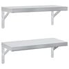 vidaXL Mensole a Muro 2 pz 50x23,5 cm Argento in Acciaio Inossidabile