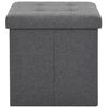 vidaXL Pouf Pieghevoli con Contenitore 2pz Grigio Scuro in Simil Lino