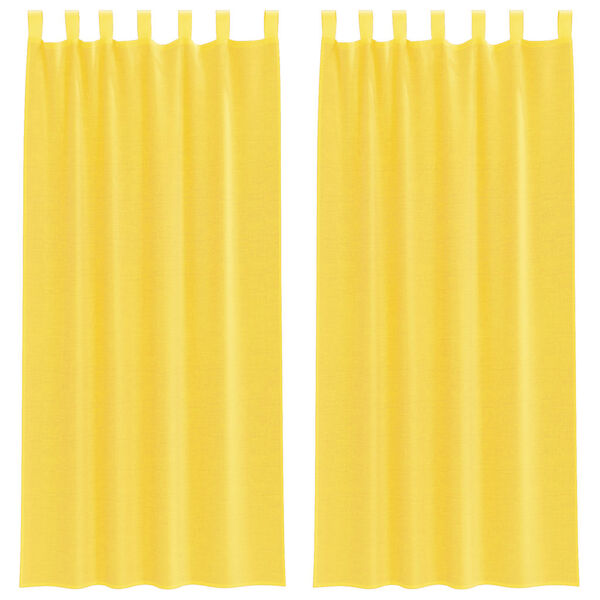 vidaXL Tende in Voile con Passanti 2 pz Giallo 140x225 cm