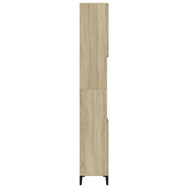 vidaXL Armadietto da Bagno Rovere Sonoma 30x30x190cm Legno Multistrato