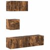 vidaXL Set di Mobili Porta TV 4 pz Rovere Fumo in Legno Multistrato