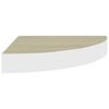 vidaXL Mensole Angolari 2pz Rovere e Bianco 25x25x3,8 cm in MDF