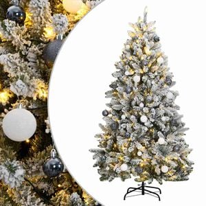 vidaXL Albero Natale Incernierato con 300 LED e Palline 180 cm