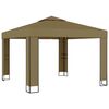 vidaXL Gazebo con Tetto Doppio 3x3x2,7 m Grigio Talpa 180 g/m&sup2;