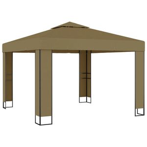 vidaXL Gazebo con Tetto Doppio 3x3x2,7 m Grigio Talpa 180 g/m&sup2;