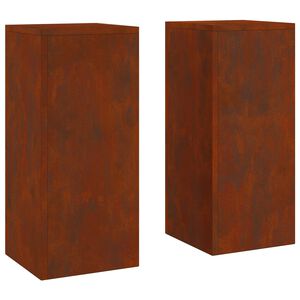 vidaXL Supporto per piante 2 pcs Ruggine 24 x 24 x 55 cm
