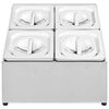 vidaXL Supporto Gastronorm con 4 Contenitori GN 1/6 in Acciaio Inox