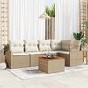 vidaXL Set Divano da Giardino 6 pcs Beige e bianco