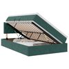 vidaXL Letto con contenitore LED e materasso Verde Scuro 120 x 200 cm