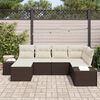 vidaXL Set Divano da Giardino 6 pcs Marrone e Crema polyrattan