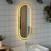 vidaXL Specchio da Bagno LED 90x40 cm Ovale