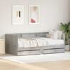 vidaXL Letto Giorno con cassetto Grigio 90 x 200 cm Legno multistrato
