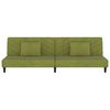 vidaXL Divano Letto a 2 Posti con 2 Cuscini Verde Chiaro in Velluto