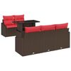 vidaXL Set Divano da Giardino 6 pz 5-Numero di posti Marrone e Rosso