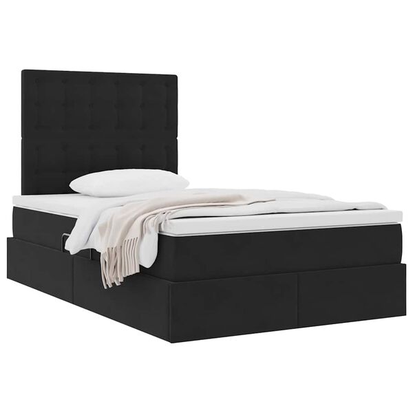 vidaXL Letto con contenitore e LED Nero 120 x 190 cm Velluto