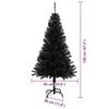 vidaXL Albero di Natale con 150 LED con supporto Nero 120 cm PVC
