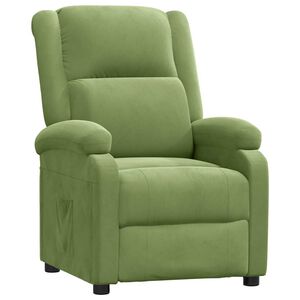 vidaXL Poltrona Reclinabile Verde Chiaro in Velluto
