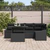 vidaXL Set Divano da Giardino con cuscino con archiviazione 6 pcs Nero