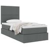vidaXL Letto con contenitore e materasso Grigio scuro 90 x 190 cm