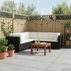 vidaXL Set Divani da Giardino 4 pz con Cuscini in Polyrattan Nero