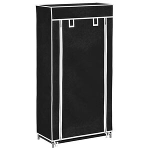 vidaXL Scarpiera in Tessuto Richiudibile 58 x 28 x 106 cm Nera